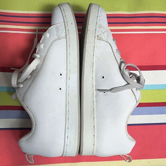 EXCELLENT CONDITION WOMEN’S 11 DC SHOES LOW TOP WHITE SNEAKERS/SKATE SHOE - Picture 5 of 10